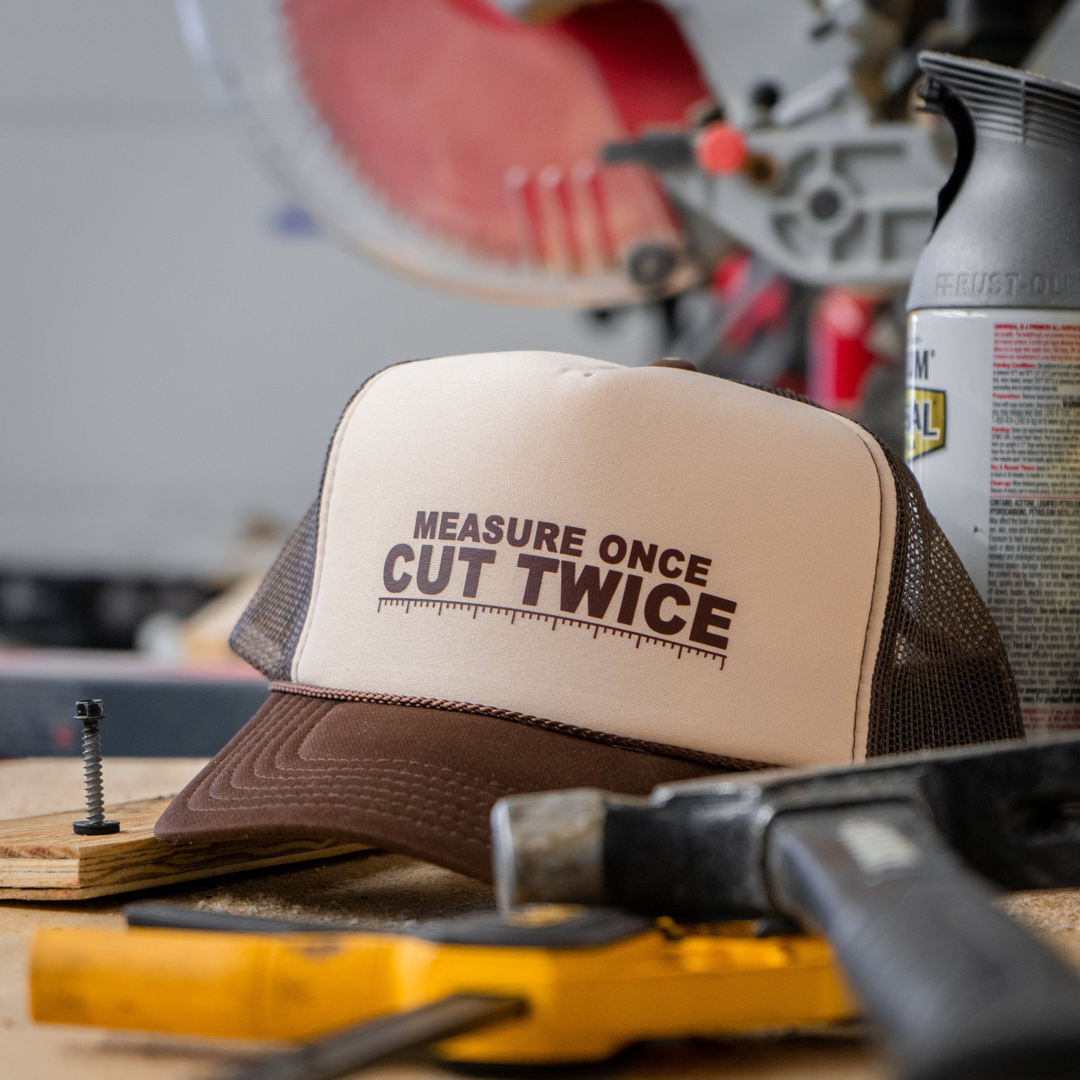 Measure Once Cut Twice Trucker Hat - Image 3