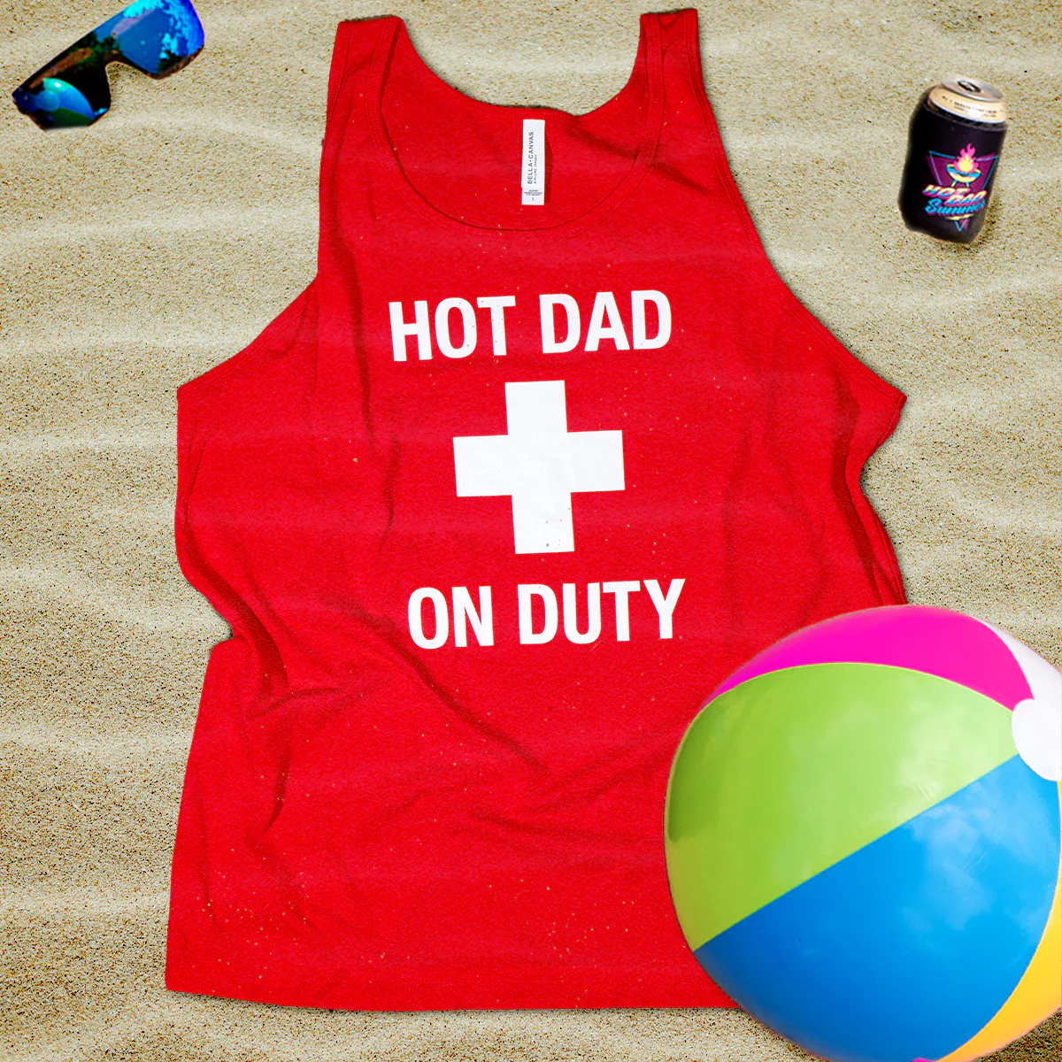 Hot Dad On Duty Men's Tank Top - Image 5